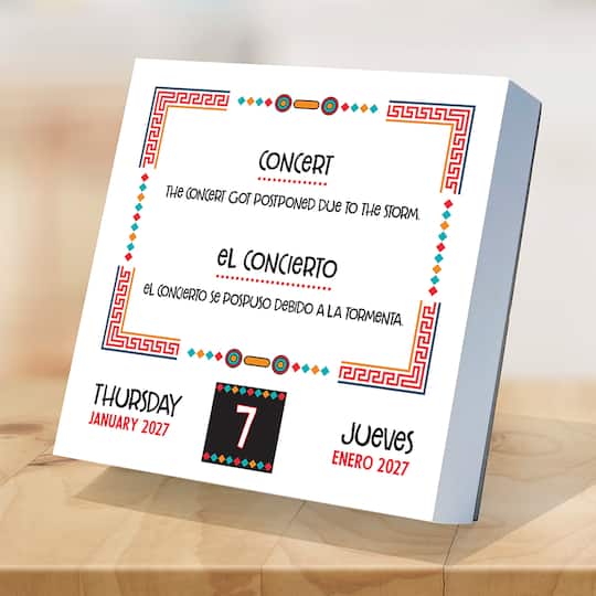 2027 Spanish Words Daily Desktop Calendar
